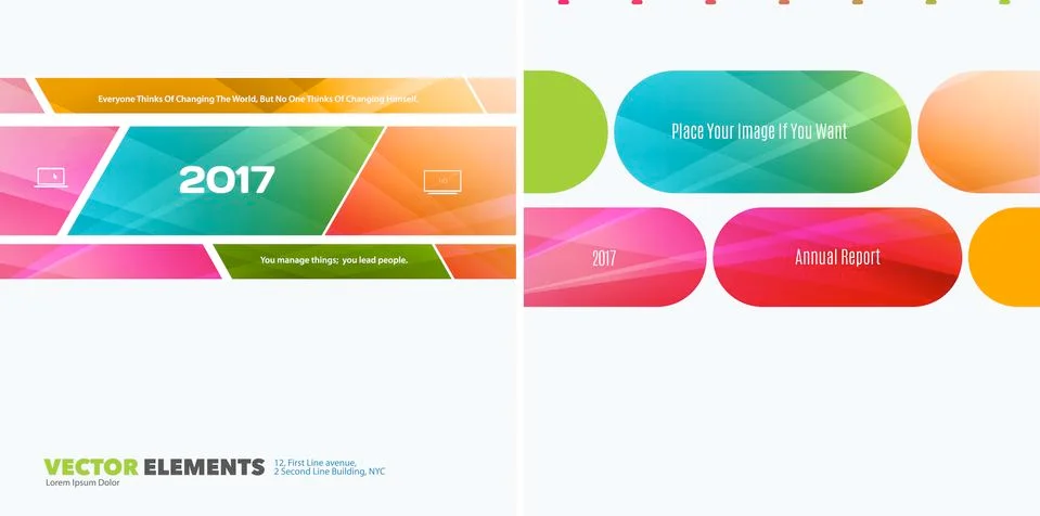 Abstract vector design elements for graphic layout. Modern busin Illustrazione stock