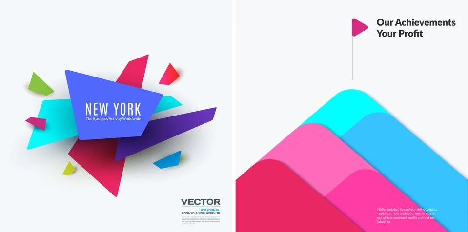 Abstract vector design elements for graphic layout. Creative modern colourful Stock Illustration