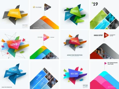 Abstract vector design elements for graphic template. Creative modern business Stock Illustration