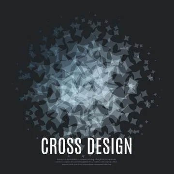 Abstract vector design elements with grey stars on black background 스톡 일러스트