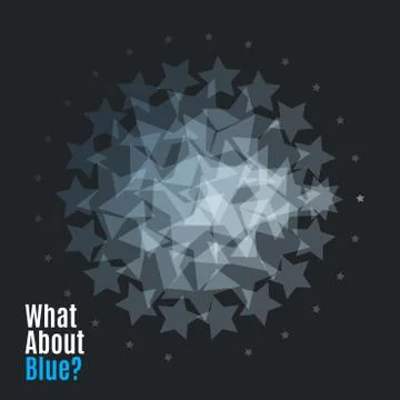 Abstract vector design elements with grey stars on black background Illustrazione stock