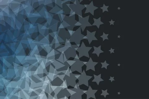 Abstract vector design elements with grey stars on black background Illustrazione stock