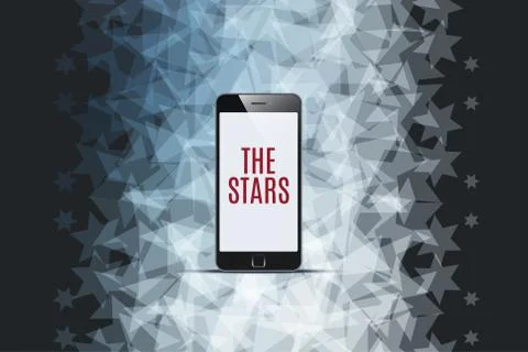 Abstract vector design elements with grey stars on black background Stock Illustration
