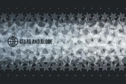 Abstract vector design elements with grey stars on black background 스톡 일러스트