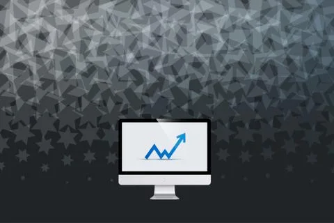 Abstract vector design elements with grey stars on black background Illustrazione stock