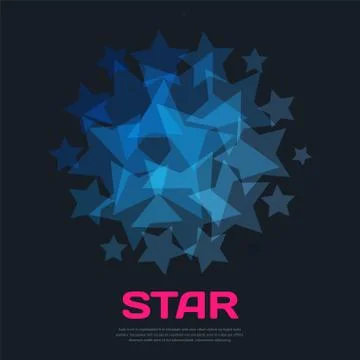 Abstract vector design elements with stars and black background 스톡 일러스트
