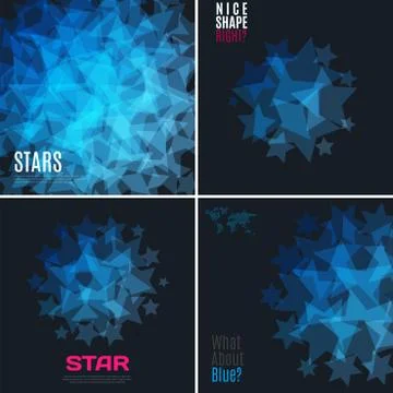 Abstract vector design elements with stars and black background Stock Illustration