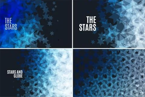 Abstract vector design elements with stars and black background Stock Illustration