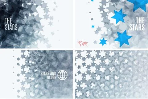Abstract vector design elements with stars and black background Stock Illustration