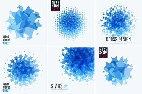 Abstract vector design elements with stars and black background 스톡 일러스트