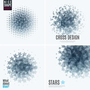 Abstract vector design elements with stars and black background Illustrazione stock