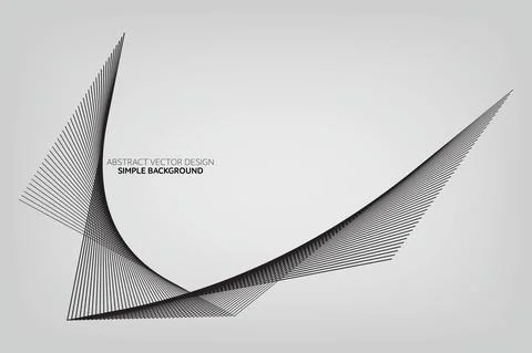 Abstract Vector Design, Plain Background Design, Writing Area, Black and White Stock Illustration