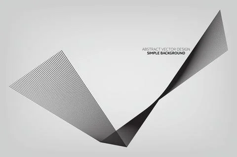 Abstract Vector Design, Plain Background Design, Writing Area, Black and White Stock Illustration