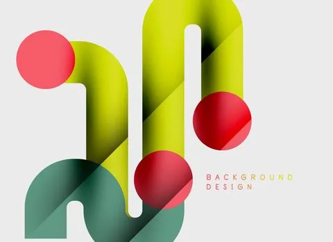 Abstract vector design. Smooth shapes overlap, creating vibrant color gradi.. Stock Illustration