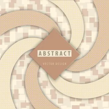Abstract Vector design template on background of line, brown  squares. Stock Illustration