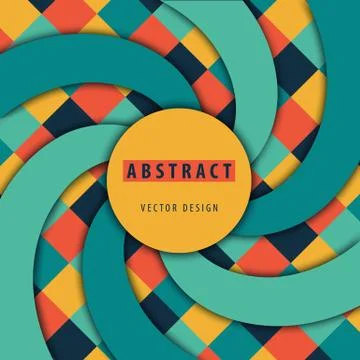 Abstract Vector design template on background of colorful  squares. Stock Illustration