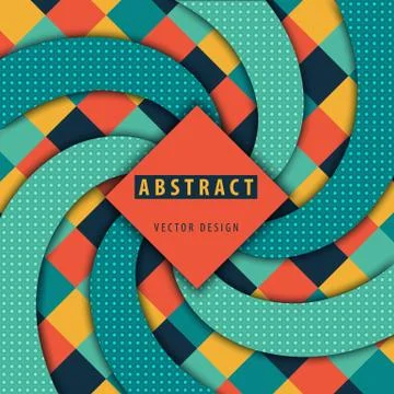 Abstract Vector design template on background of colorful  squares. Stock Illustration