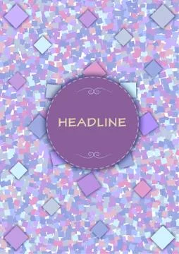 Abstract Vector design template with purple, blue squares. Stock Illustration