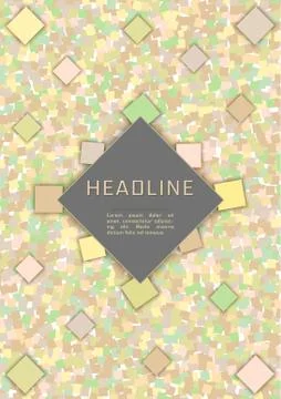 Abstract Vector design template with yellow, green squares Stock Illustration