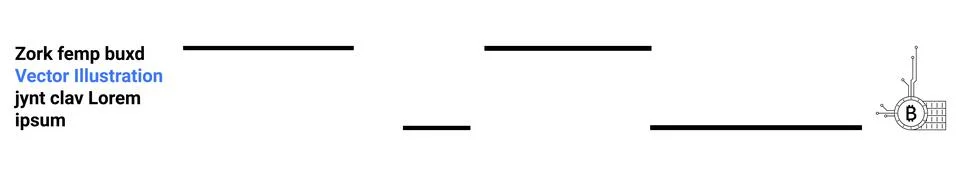 Abstract Vector Design with Text, Horizontal Lines and Tech Element in Blue.. Stock Illustration