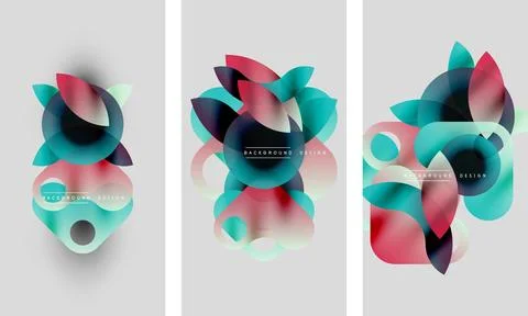 Abstract vector designs. Overlapping shapes create dynamic compositions. Soft イラスト素材