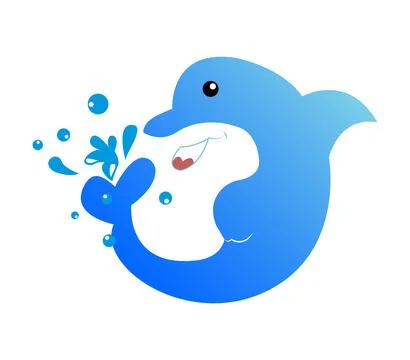 Abstract Vector Dolphin Logo Design Template Stock Illustration