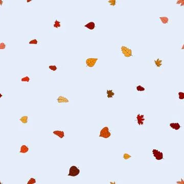 Abstract vector doodle autumn leaves seamless pattern Illustrazione stock