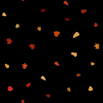 Abstract vector doodle autumn leaves seamless pattern Stock Illustration