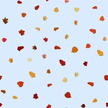 Abstract vector doodle autumn leaves seamless pattern Illustrazione stock