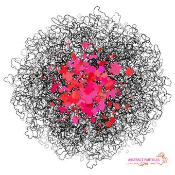 Abstract vector doodle background. Black and pink oval stippling Illustrazione stock