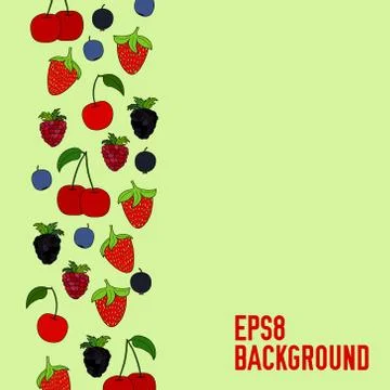 Abstract vector doodle berry background Illustrazione stock