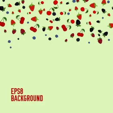 Abstract vector doodle berry background Stock Illustration