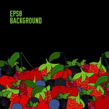 Abstract vector doodle berry background Stock Illustration