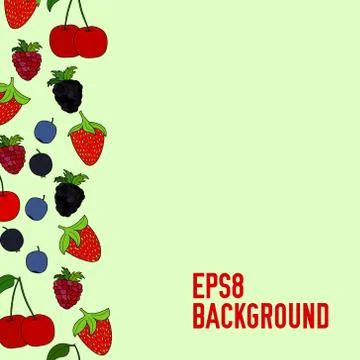 Abstract vector doodle berry background Stock Illustration