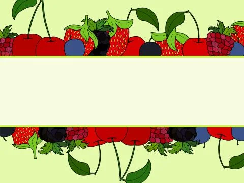 Abstract vector doodle berry background Illustrazione stock