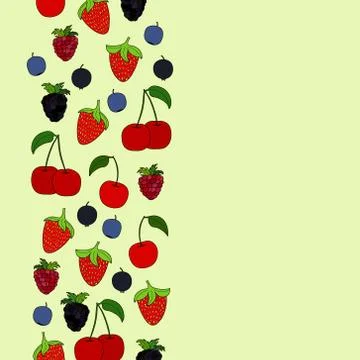 Abstract vector doodle berry background Stock Illustration