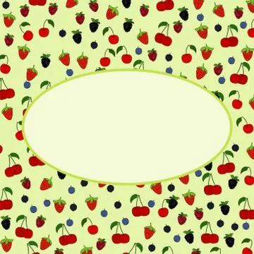 Abstract vector doodle berry background Illustrazione stock