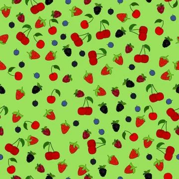 Abstract vector doodle berry seamless pattern 스톡 일러스트