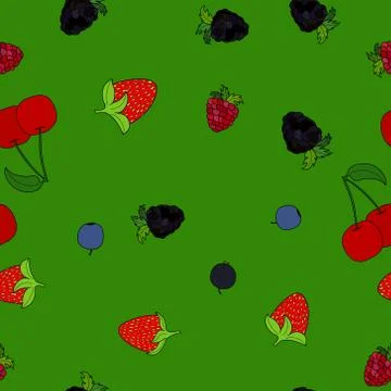 Abstract vector doodle berry seamless pattern イラスト素材