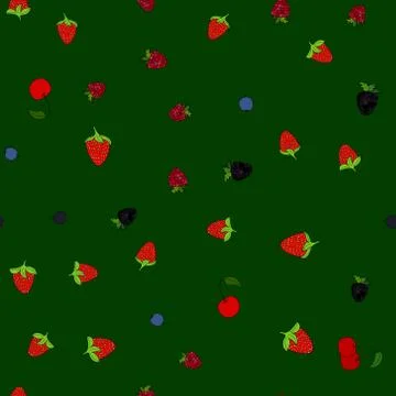Abstract vector doodle berry seamless pattern 스톡 일러스트