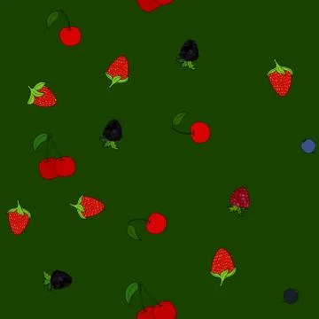 Abstract vector doodle berry seamless pattern 스톡 일러스트