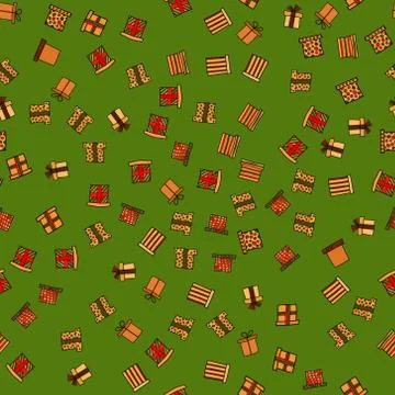 Abstract vector doodle christmas presents seamless pattern Stock Illustration