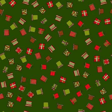 Abstract vector doodle christmas presents seamless pattern Illustrazione stock