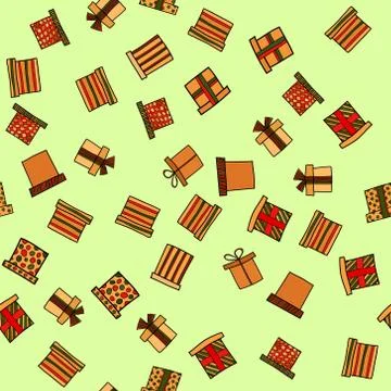 Abstract vector doodle christmas presents seamless pattern Stock Illustration