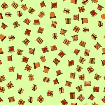 Abstract vector doodle christmas presents seamless pattern Illustrazione stock