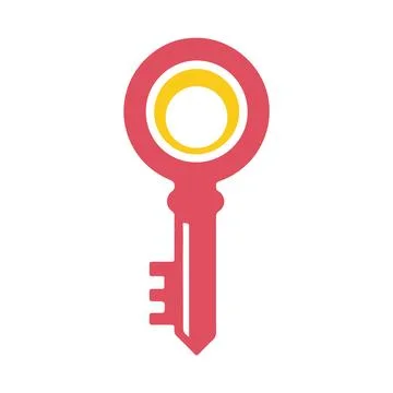 Abstract Vector Door Key Icon or Logo Design Template Stock Illustration