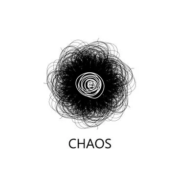 Abstract vector element with black chaotic lines. Minimalist hand drawn Stock Illustration