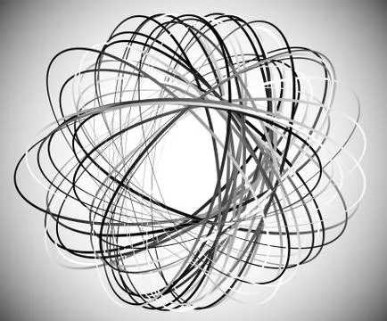 Abstract vector element: Circular shape with intersecting lines. Vortex, twir イラスト素材