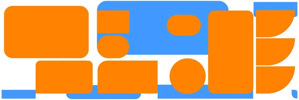 Abstract vector elements in orange and blue, Modern geometric layout graphic  Stock Illustration