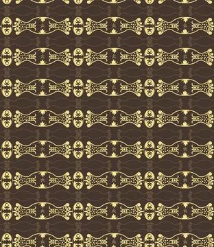 Abstract vector elements in yellow color from swirls, stylized leaves in a se Stock Illustration